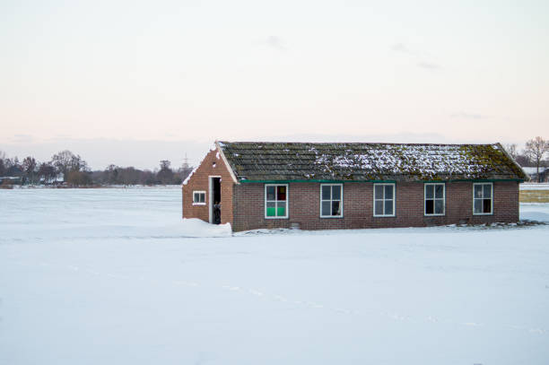 Old Weathered Barn in the snow-Howard County, Indiana
