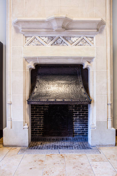 istock A stone fireplace in an old house 2199807192