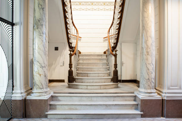 istock in an old mansion there is a marble staircase 2199807324