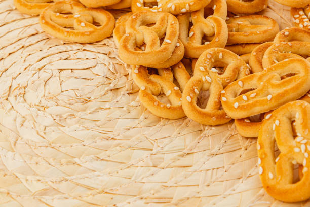 German bread pretzel on a white background