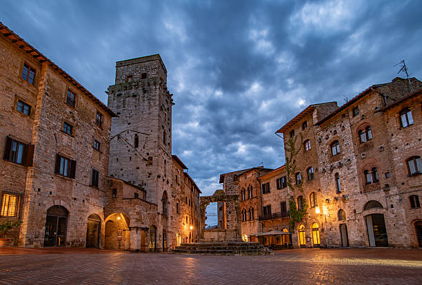 istock Piazza della Cisterna in San Gimignano at dawn 2199808611