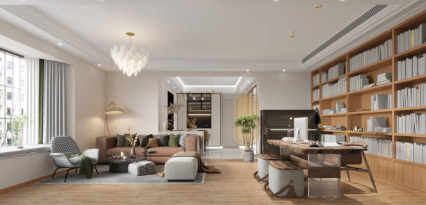 istock 3d render of living room and dining space 2199810751