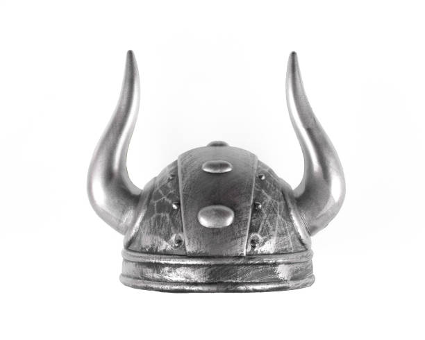 horned viking helmet isolated on white background