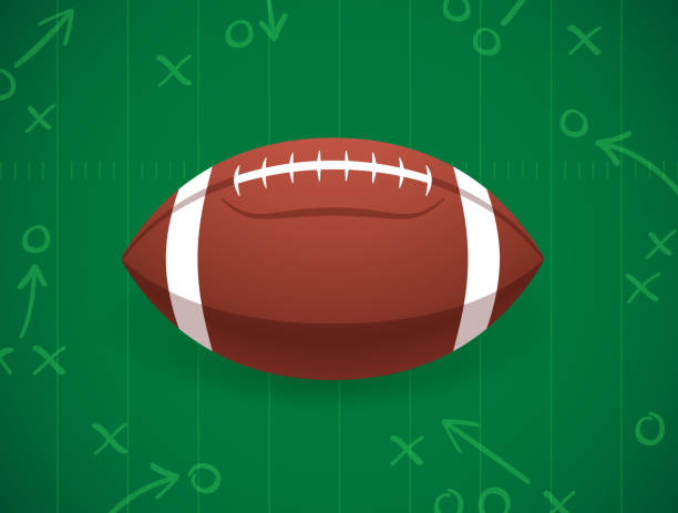Football game play and football field background.