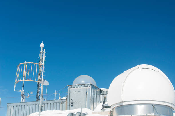 A weather station on the summit of zugspitze in Garmisch-Partenkirchen Germany.