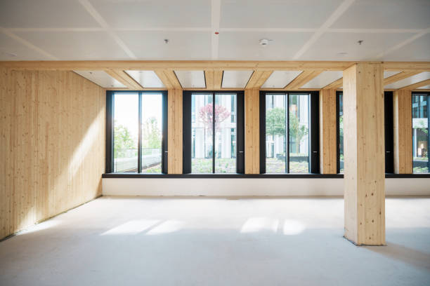 istock construction site of a sustainable Timber-concrete composite office building 2199822297