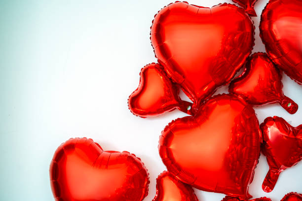 istock text frame made of hearts. hearts are foil balloons 2199826707