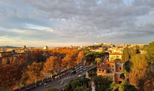 Sunset view from Giardino degli aranci, Rome,  Italy