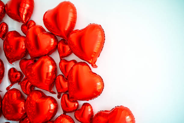 istock text frame made of hearts. hearts are foil balloons 2199829127
