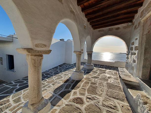 istock Typical Cycladic street and houses in Greece 2199836728
