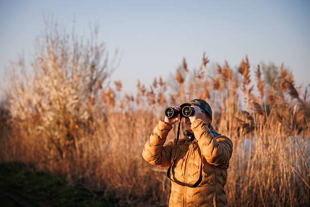 istock Female ornithologist watching birds in wetland 2199839941