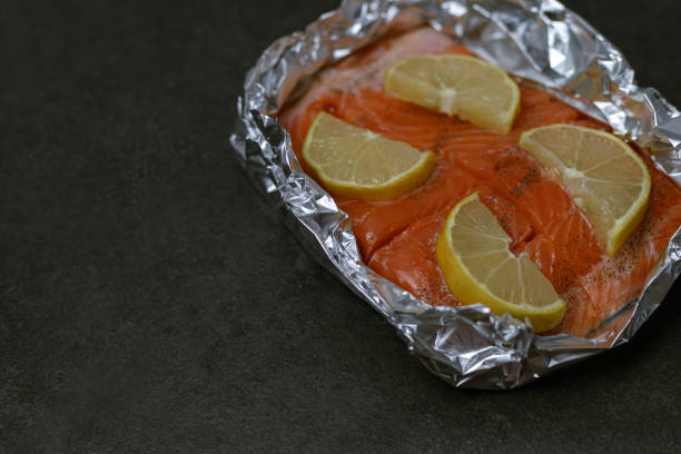 trout fish prepared for baking in a slow cooker