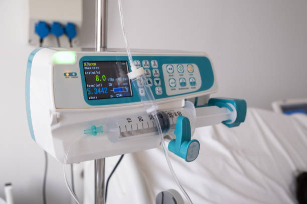 istock Hospital Room with Infusion Pump and Patient 2199843890