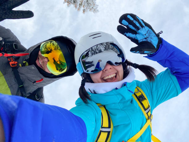 istock Skiers Taking Selfie on Snowy Mountain 2199843903