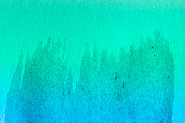 Blue watercolor paint stroke on paper , leisure time or place of work