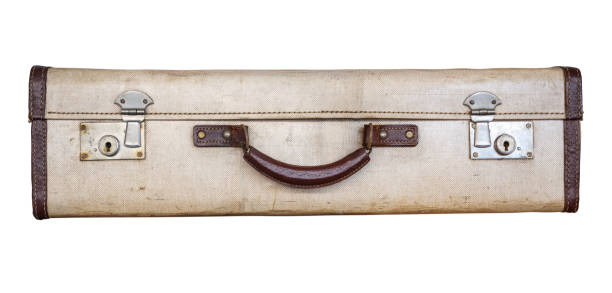 istock Isolated Cream Vintage Suitcase 2199853972