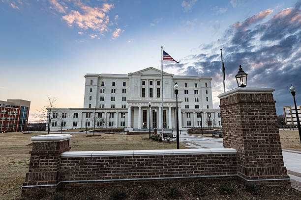 istock Dark clouds behind courthouse building in South Carolina 2199856199