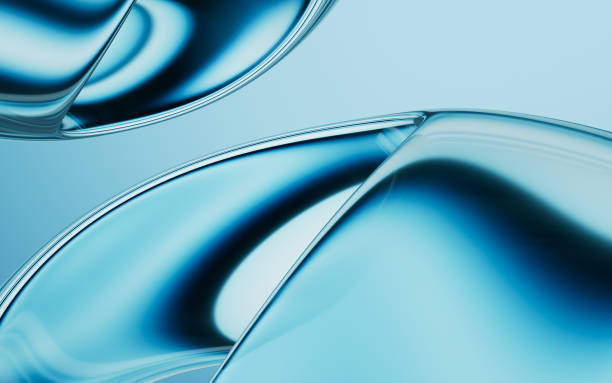 istock Abstract blue gradient glass background with smooth transitions of color, 3d rendering. 2199881326