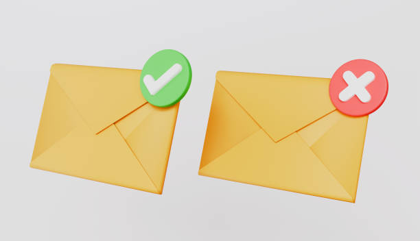 istock Mail, email, letter, envelope with bubble incorrect checkmark icon, E-mail newsletter concept 2199884240