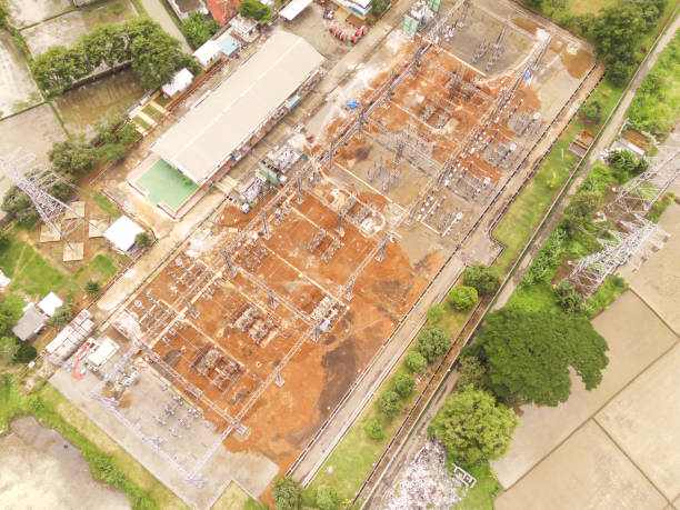 istock Electric power distribution station to the entire district 2199886142
