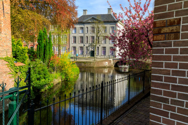Europe, The Netherlands, Holland. Spring time reflections along the canals.