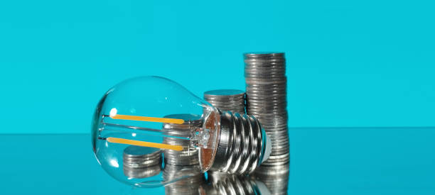 istock Innovative energy solutions financial growth business concept studio setting modern viewpoint sustainability focus 2199889454