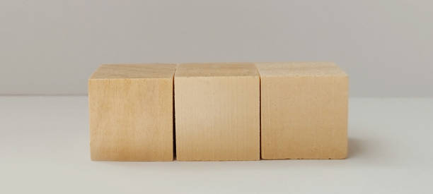 istock Wooden block arrangement studio space still life minimalist design eye level creative composition 2199889475