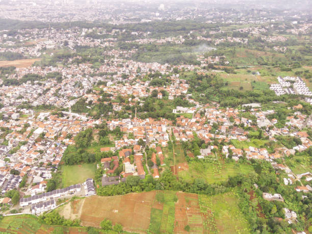 istock Aerial Landscape view of massive civilization and population 2199892385
