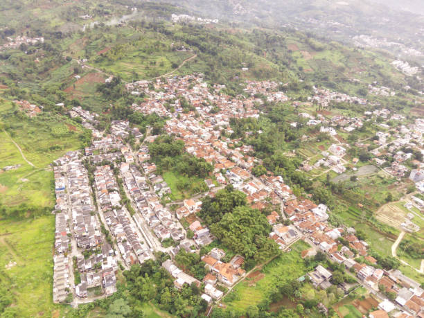 istock Panoramic landscape settlement along the plateau 2199892705