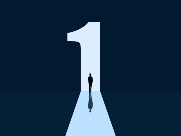 istock Professional, Success ,Businessman walking through the number one door 2199899897