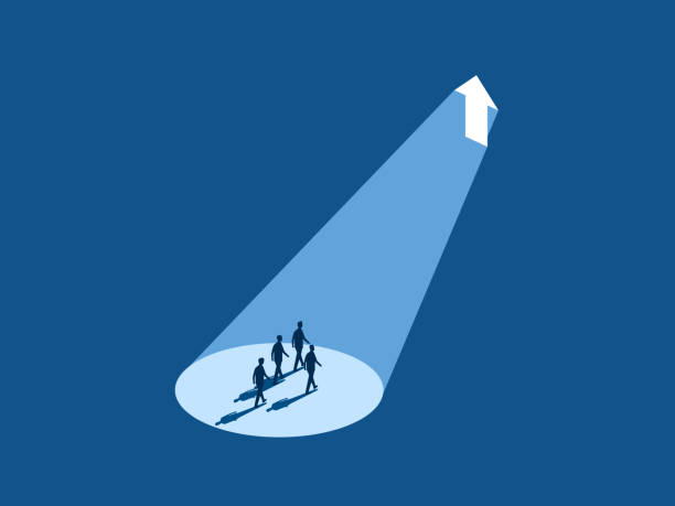 istock Growth opportunity, Businessman finds growth arrow shining light 2199905101