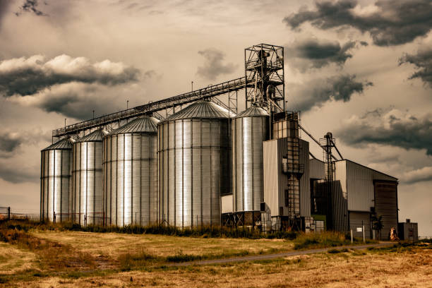 Farm silo for storing cereals in the countryside