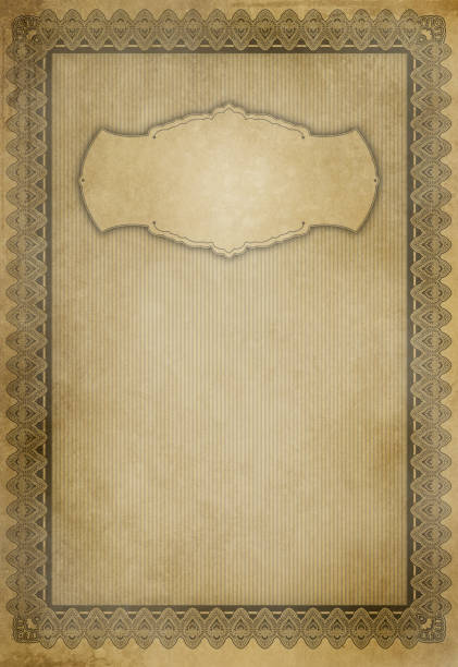 istock Bad condition grunge paper background with decorative vintage border. 2199913851