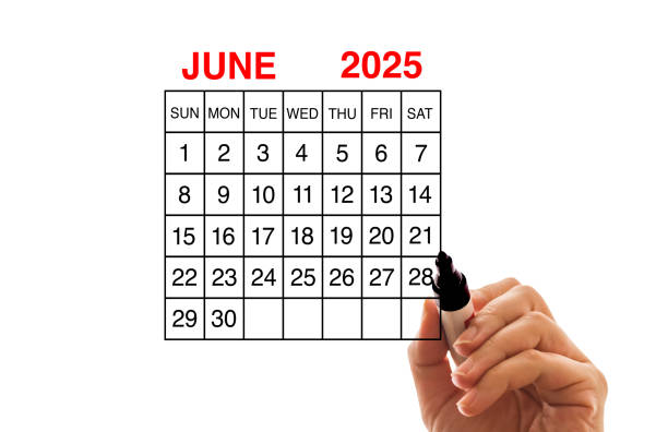 istock 2025 calendar June on white background 2199918220