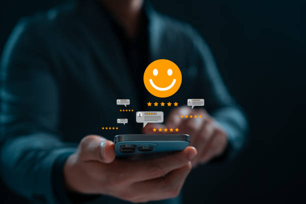 istock Customer satisfaction survey via online application, best service and quality. 2199918465