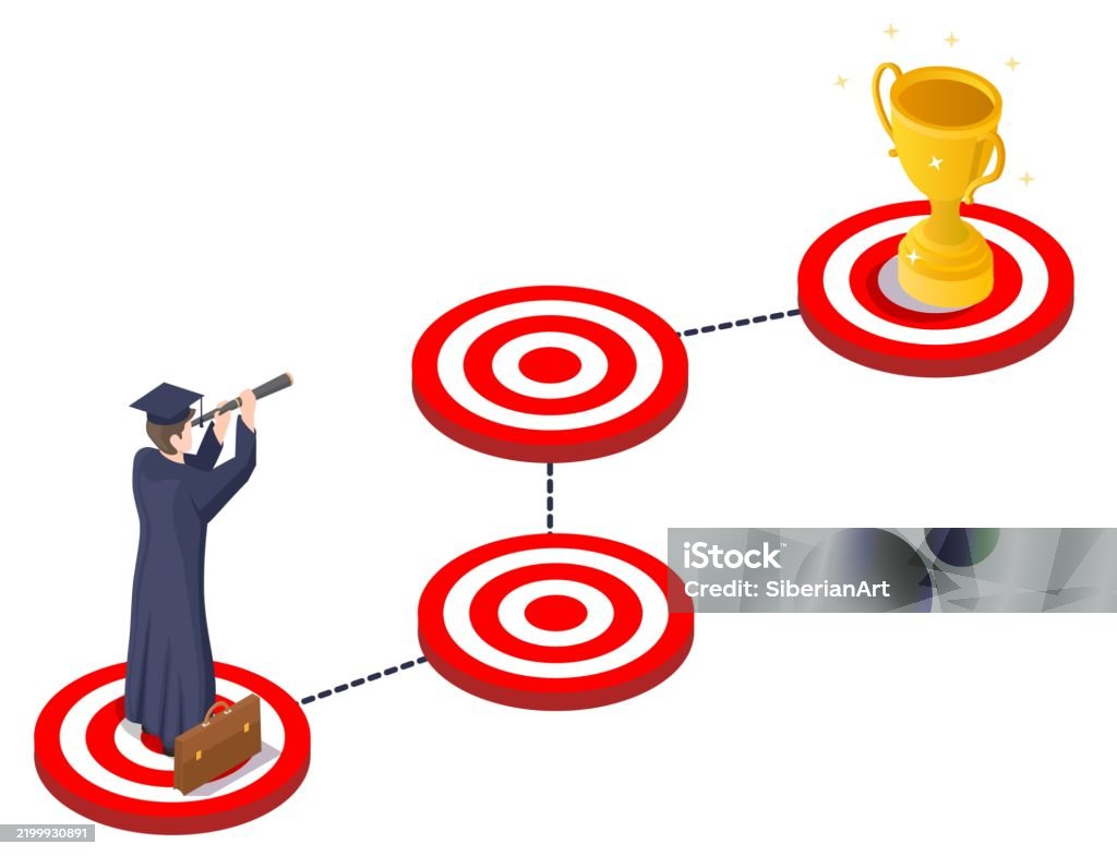 Graduation Step By Step Planning Vector Illustration Stock Illustration ...