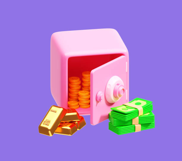 istock Safe with money and gold coins security 3D illustration 2199931244