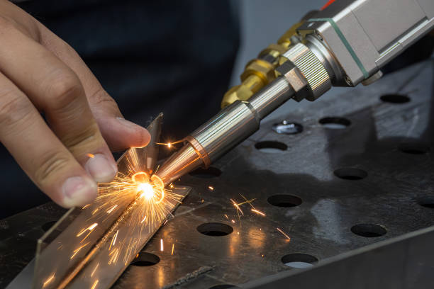 istock Close up scene the portable laser welding machine operation. 2199934329