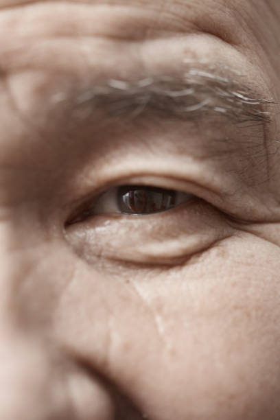 Close up of the senior man face