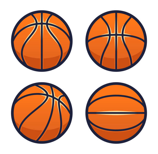 ilustraciones, imágenes clip art, dibujos animados e iconos de stock de símbolos de elementos de diseño de baloncesto - pelota de baloncesto