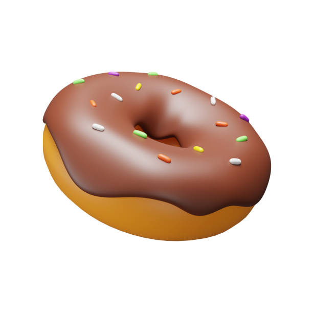 istock 3d illustration chocolate donut colourful sprinkles top on white background 2199946616