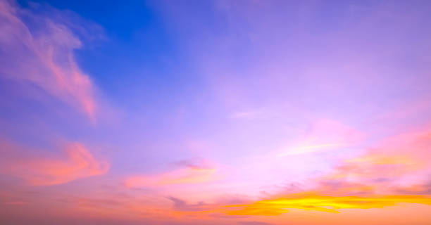 Colorful clouds and sky in the morning background,Beautiful sky background - Sunset Sunrise sky with light clouds and real sun