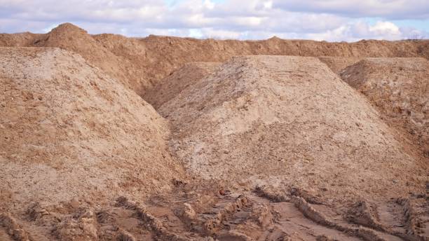 istock Heaps of Sand Supply at Construction Site 2199949622