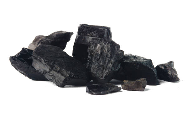 istock Pile of Black Coal Rocks Isolated on a White Background 2199959650