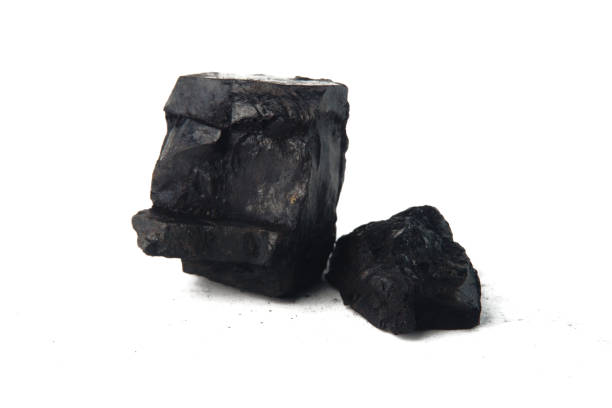 istock Two Black Coal Rocks Isolated Against a White Background 2199959653