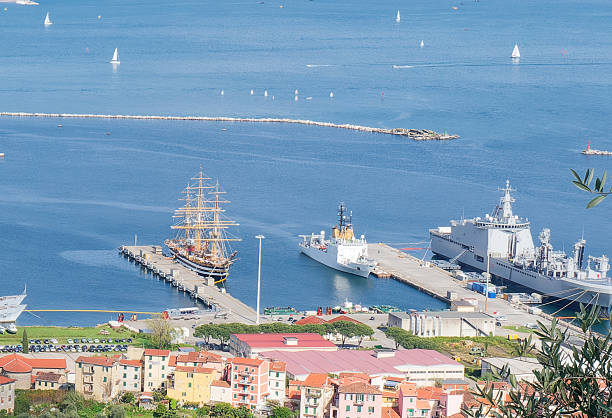 AERIAL OF LA SPEZIA TAKE FROM A HILL