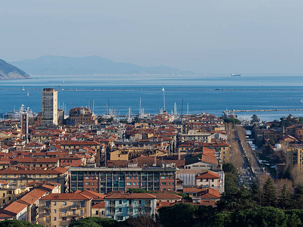 istock Aerial view of la spezia take from a hill 2199959682