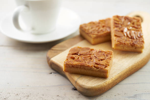 home baked almond chip biscuits and coffee break