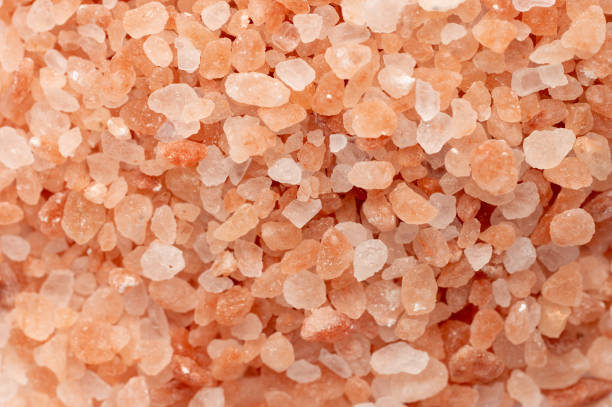 istock Macro close-up of Himalayan pink salt crystals 2199970533