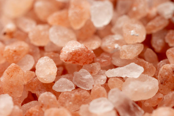 istock Macro close-up of Himalayan pink salt crystals 2199970578
